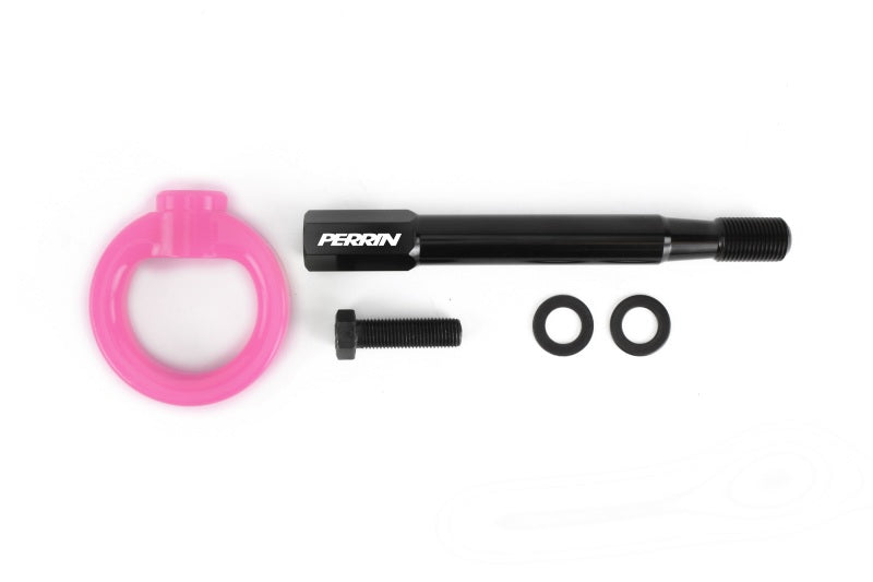 Perrin 08-14 Subaru WRX/STI Sedan Tow Hook Kit (Rear) - Hyper Pink - PSP-BDY-251HP