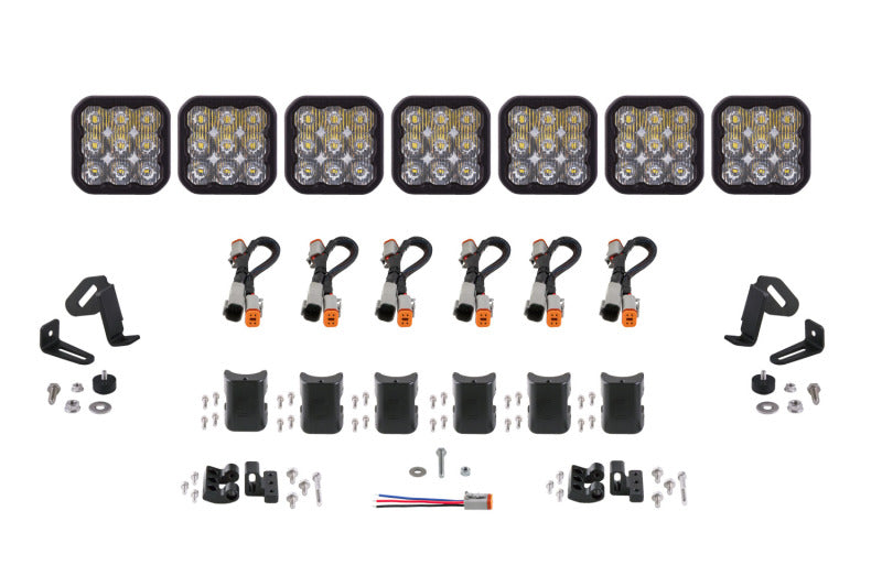 Diode Dynamics SS5 Sport Universal CrossLink 7-Pod Lightbar - White Driving - DD7212