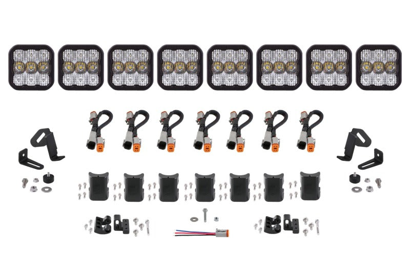 Diode Dynamics SS5 Sport Universal CrossLink 8-Pod Lightbar - White Combo - DD6802