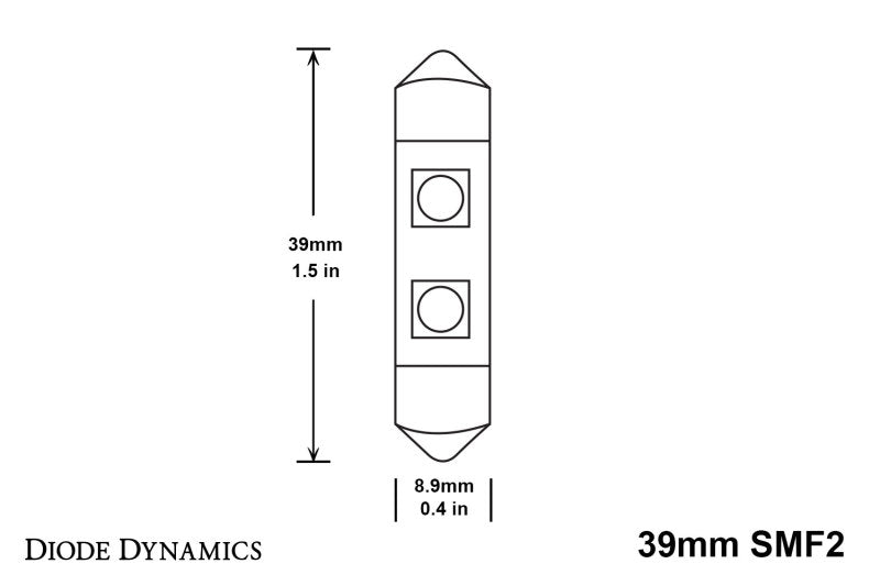 Diode Dynamics 39mm SMF2 LED Bulb - Red (Pair) - DD0091P