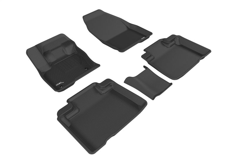 3D MAXpider 2015-2020 Ford Edge Kagu 1st &amp; 2nd Row Floormats - Black