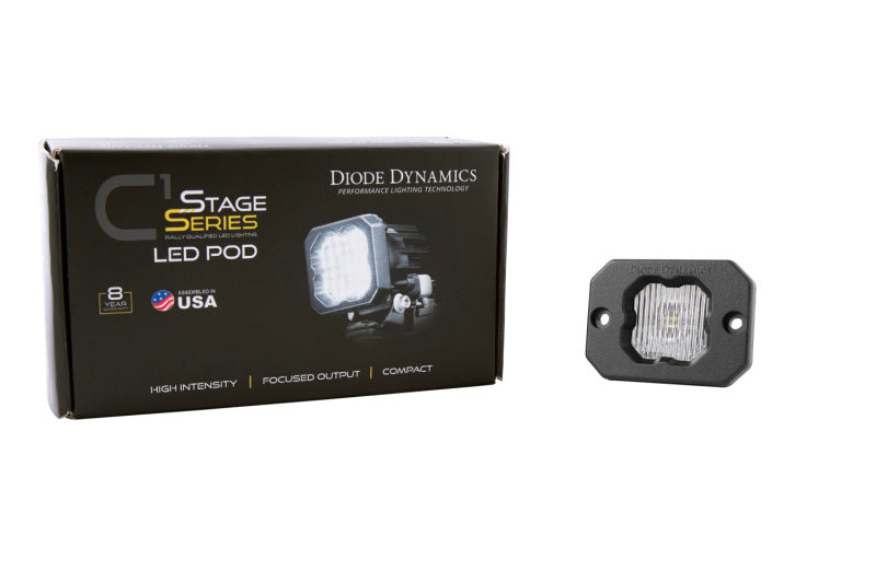 Diode Dynamics Stage Series C1 LED Pod - White SAE Fog Flush ABL Each - DD6850S