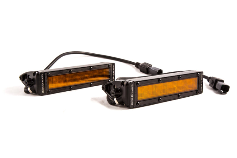 Diode Dynamics 6 In LED Light Bar Single Row Straight SS6 - Amber Wide Light Bar (Pair) - DD5044P