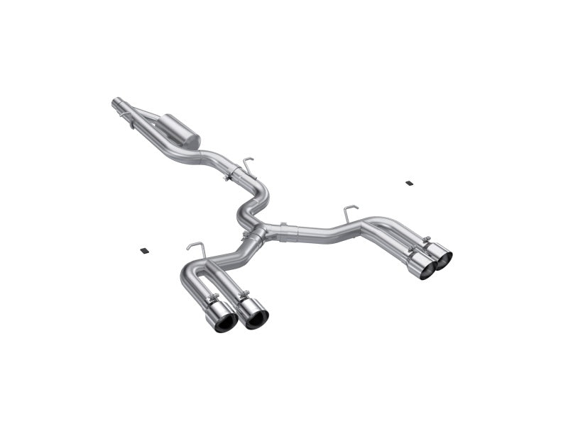 MBRP 22-24 Audi S3 2.0L Armor Pro T304 SS 3in Cat-Back Quad Split Rear Exhaust - Valve Delete - S4620304