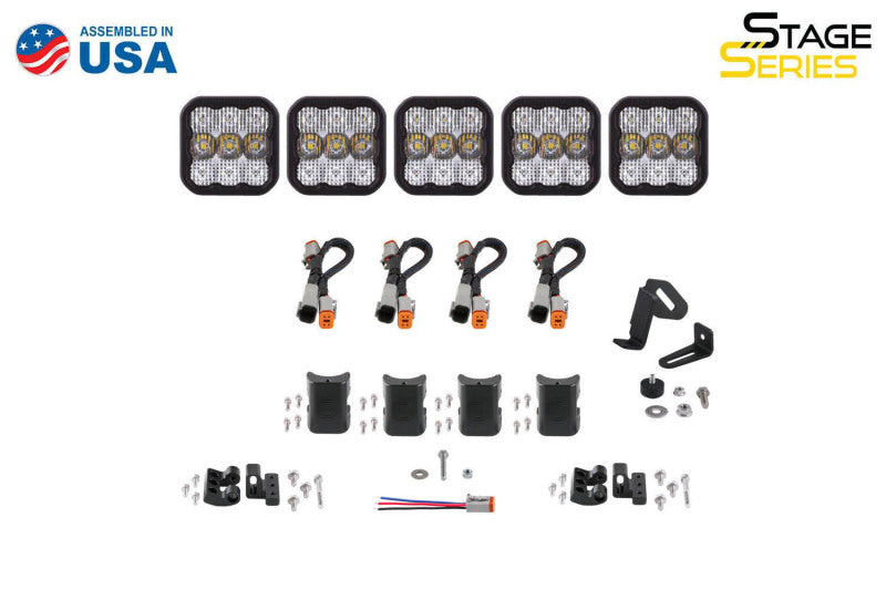 Diode Dynamics SS5 Sport Universal CrossLink 5-Pod Lightbar - Yellow Driving - DD7209