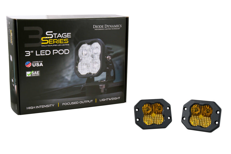 Diode Dynamics SS3 Pro ABL - Yellow SAE Fog Flush (Pair) - DD6940P