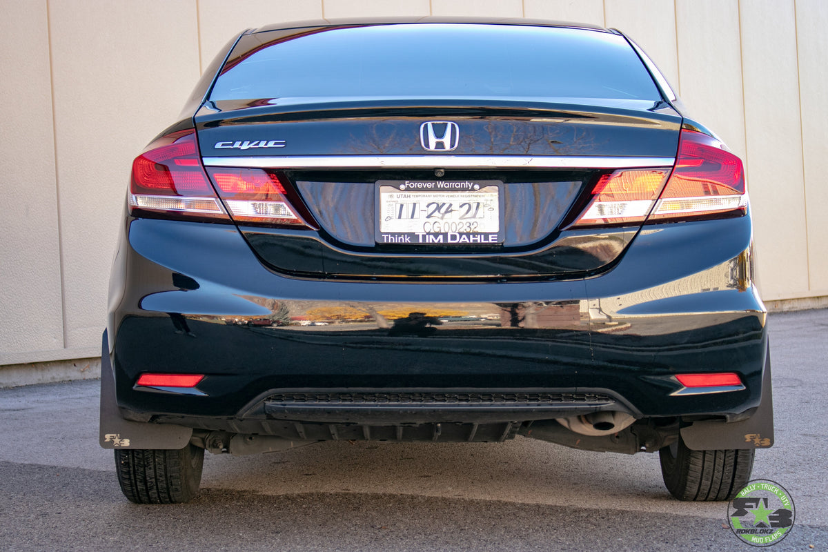 2015 Honda Civic featuring Rokblokz Mud flaps in Black w/ Black logo