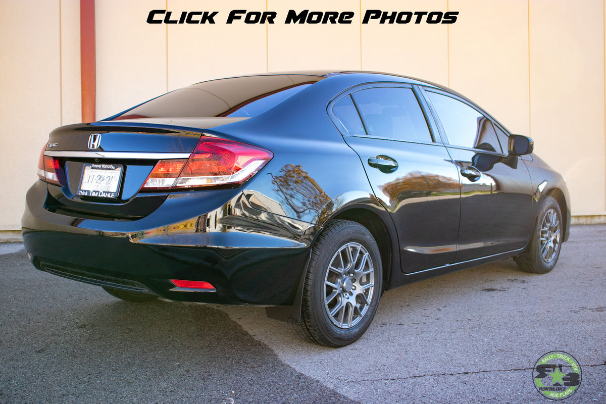 2015 Honda Civic featuring Rokblokz Mud flaps in Black w/ Black logo