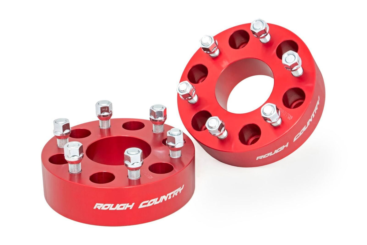 2 Inch Wheel Spacers | 6x5.5 | Red | Chevy/GMC 1500 Truck &amp; SUV 