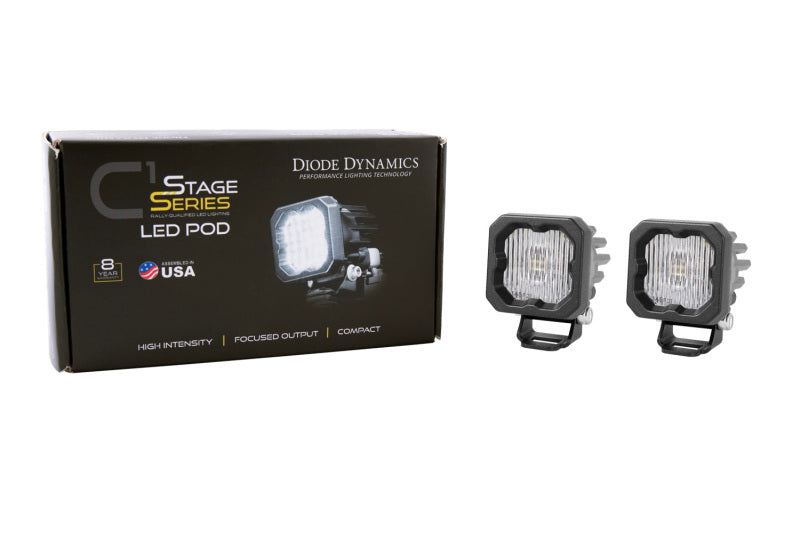 Diode Dynamics Stage Series C1 LED Pod - White SAE Fog Standard ABL (Pair) - DD6847P