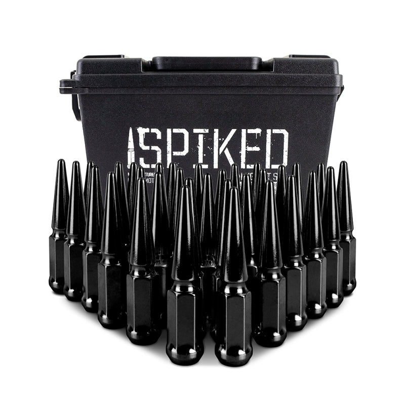 Mishimoto Mishimoto Steel Spiked Lug Nuts M14 x 1.5 32pc Set Black - MMLG-SP1415-32BK