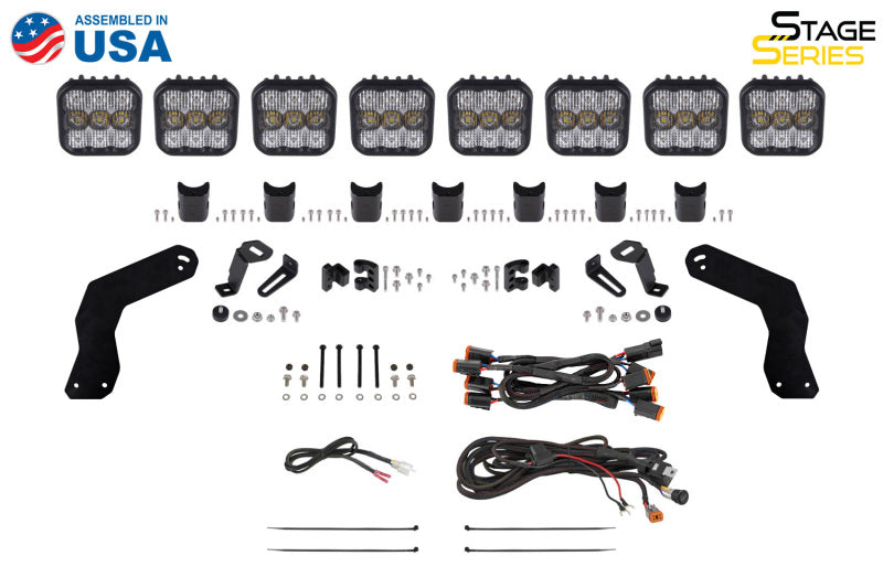 Diode Dynamics 17-24 Can-Am Maverick X3 SS5 Sport CrossLink Roof Lightbar Kit - Yellow Combo - DD7891