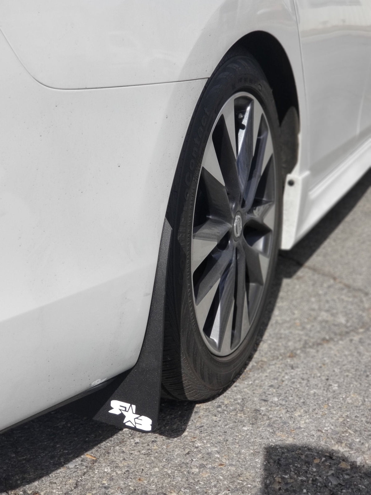 2013-2019 Nissan Sentra Featuring Rokblokz Rally Mud Flaps in Black