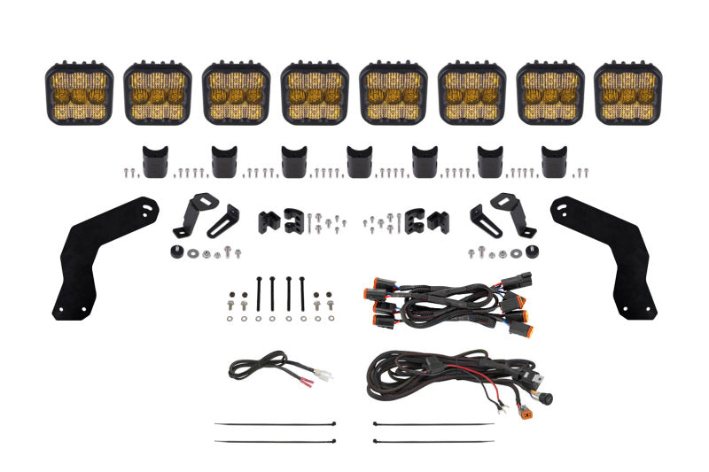 Diode Dynamics 17-24 Can-Am Maverick X3 SS5 Sport CrossLink Roof Lightbar Kit - Yellow Combo - DD7891