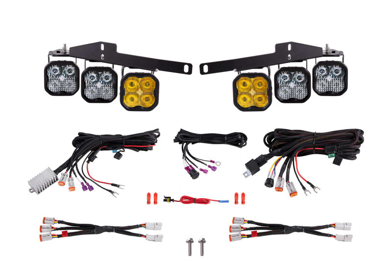 Diode Dynamics 17-20 Ford Raptor SS3 LED Fog Light Kit - Yellow Pro - DD6366