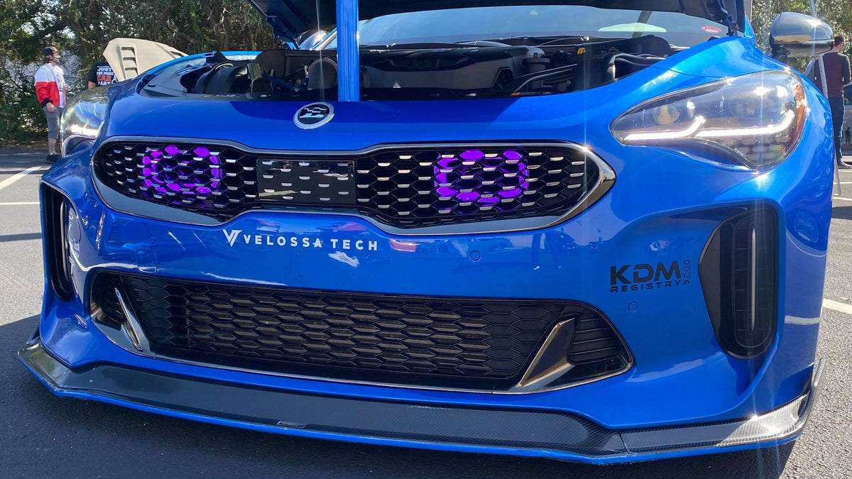 2017-2020+ Kia Stinger 3.3T Dual BIG MOUTH &quot;LIT KIT&quot; Ram Air Intake Snorkels | Velossa Tech Design