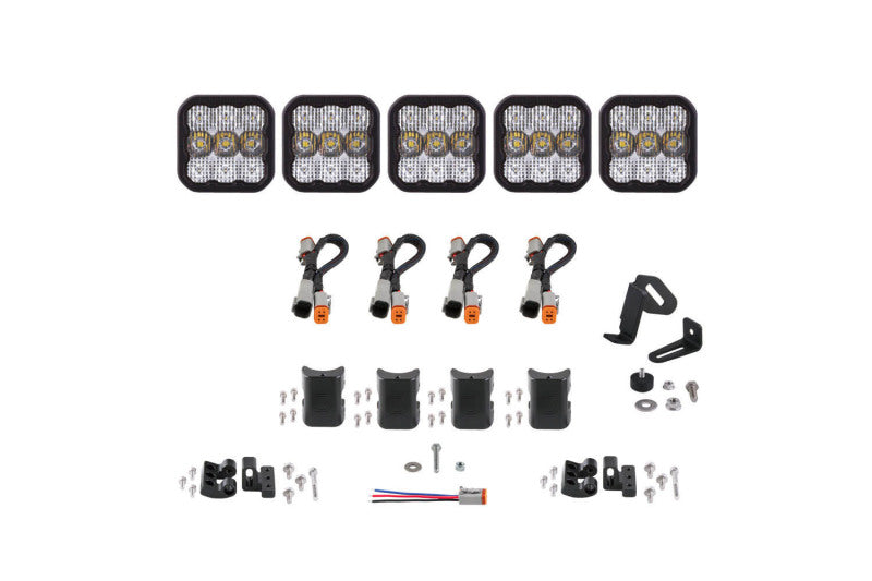 Diode Dynamics SS5 Sport Universal CrossLink 5-Pod Lightbar - White Combo - DD6796