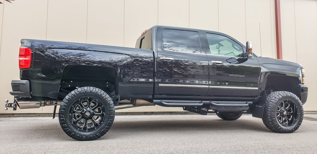 XL STEP BACK Mud Flaps by Rokblokz for (4th Gen) 2015-2018 Chevy Silverado 1500/2500HD SRW