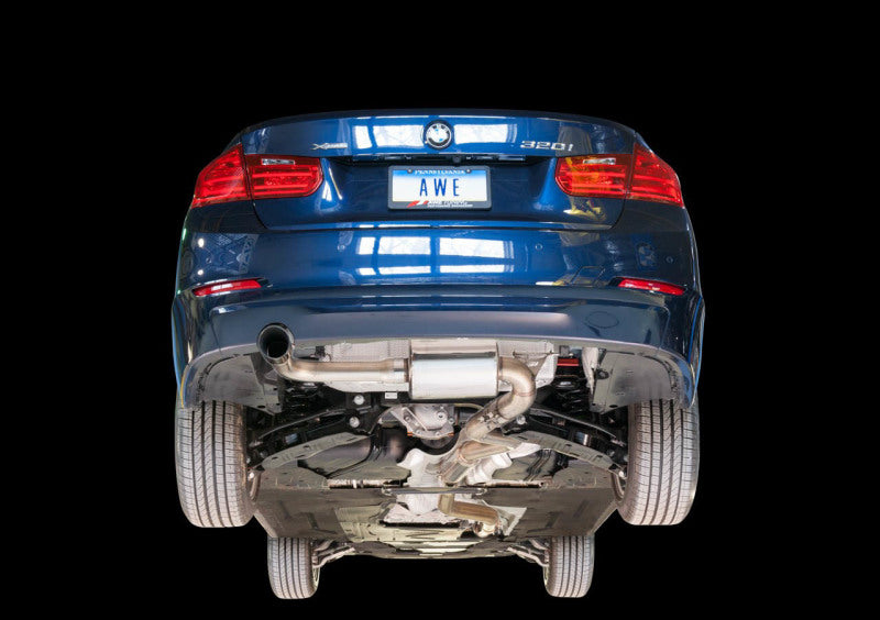 AWE Tuning BMW F30 320i Touring Exhaust &amp;amp; Performance Mid Pipe - Chrome Silver Tip (102mm)