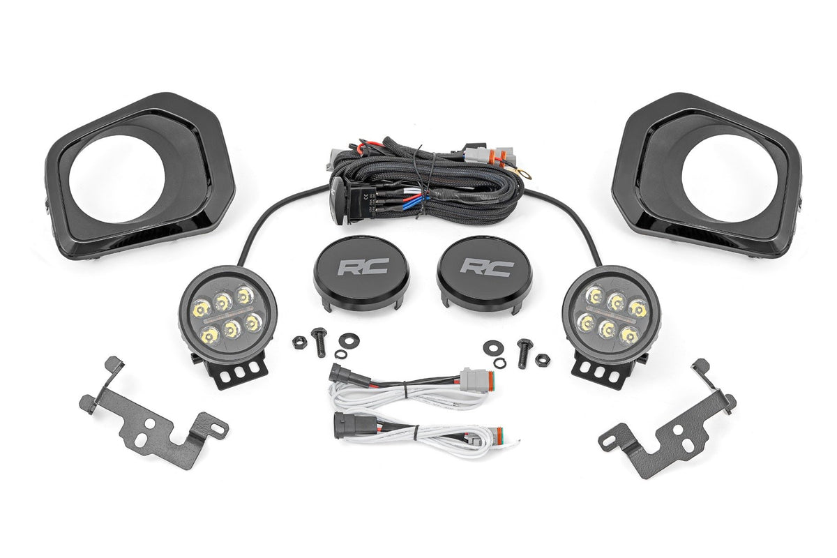 LED Fog Light Kit | 3.5 Inch Round Black Series | Amber DRL | Toyota Tacoma (16-23)