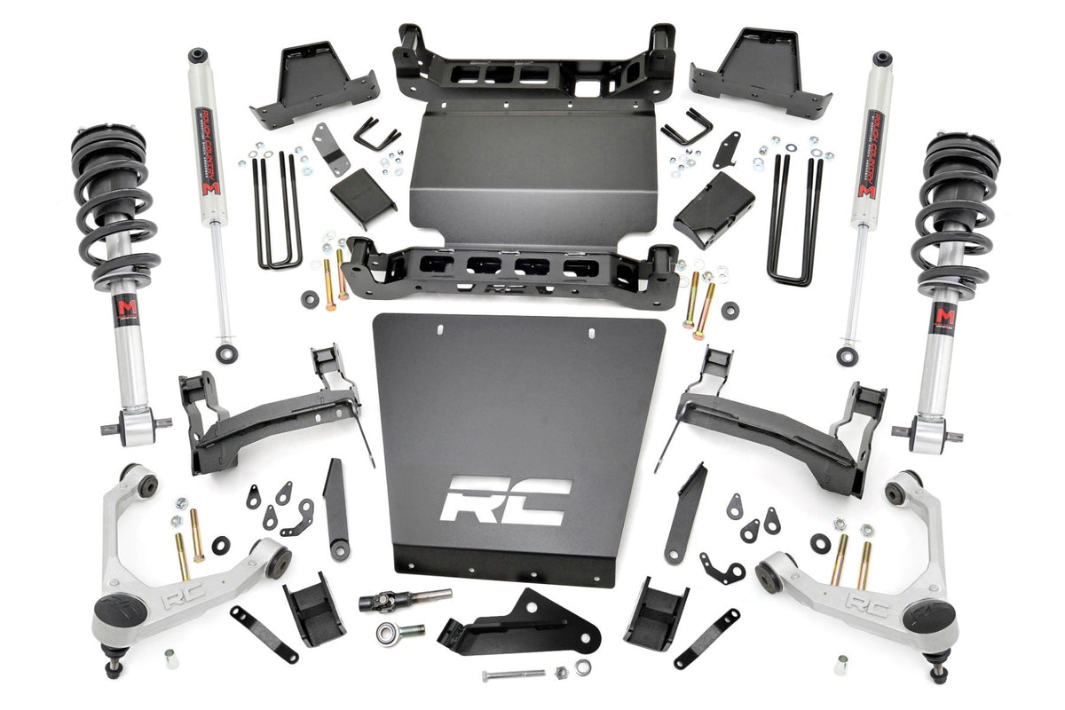 7 Inch Stamped Steel LCA Lift Kit | Forged UCA | Bracket | M1 Struts/M1 | Chevy/GMC 1500 (16-18)