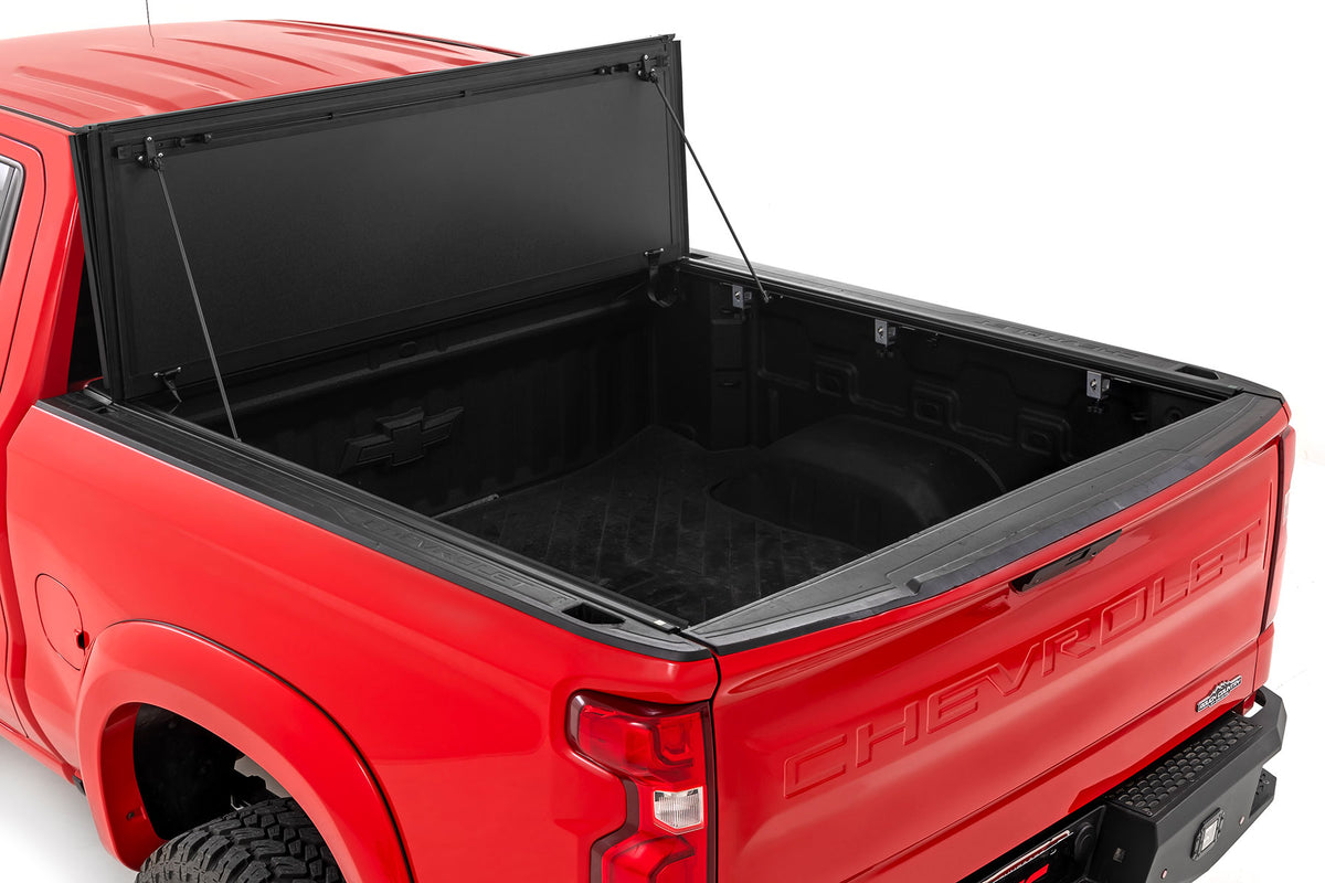 Hard Tri-Fold Flip Up Bed Cover | 5&#39;10&quot; Bed | Chevy/GMC 1500 (19-24)