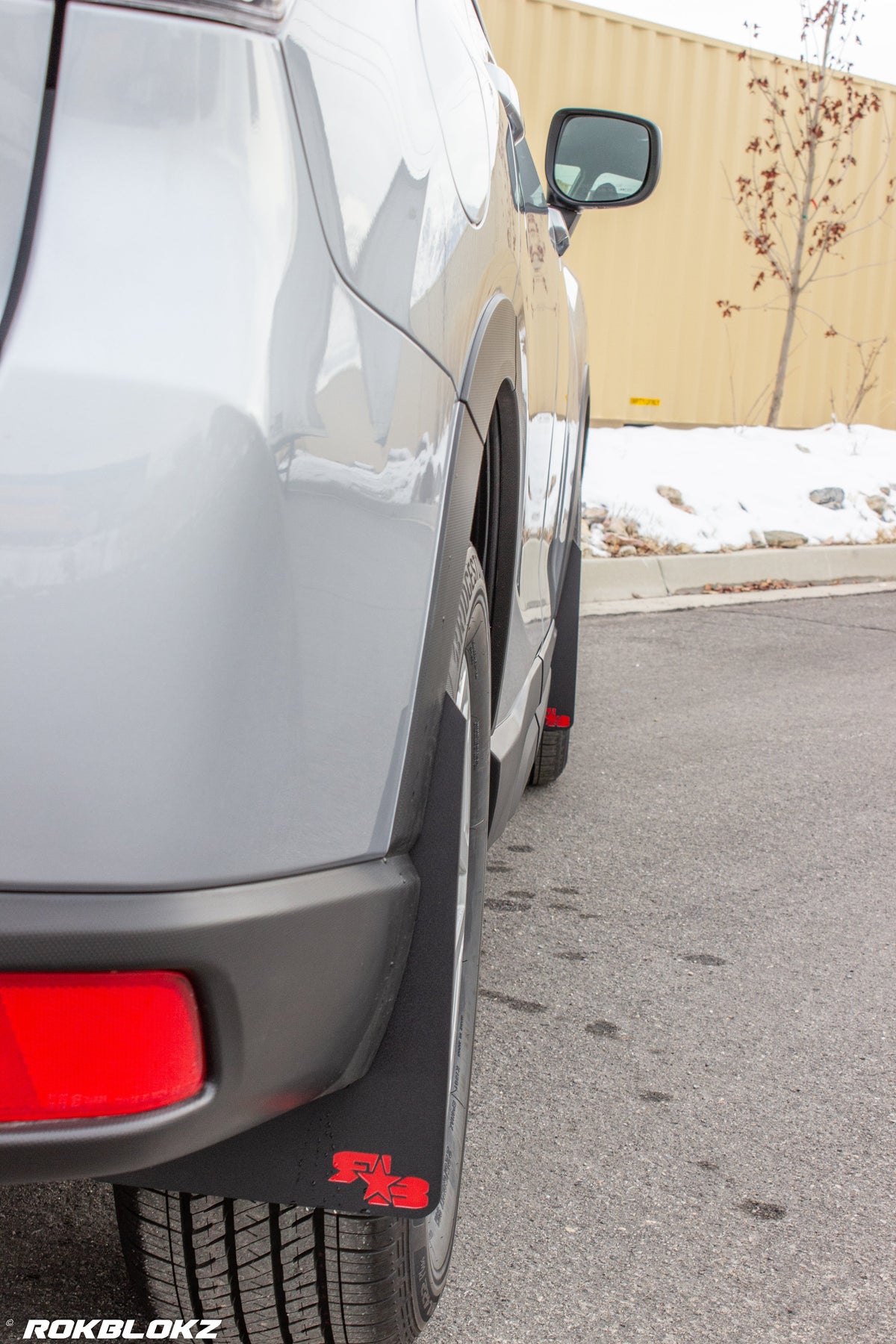 19 Forester featuring Rokblokz Mud Flaps in Black w/ Red logo Original length