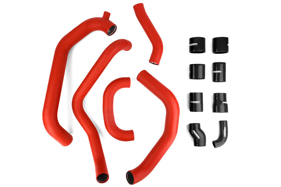 Perrin 08-14 STi FMIC Red Boost Tubes w/ Black Silicone - PSP-ITR-430-2RD/BK