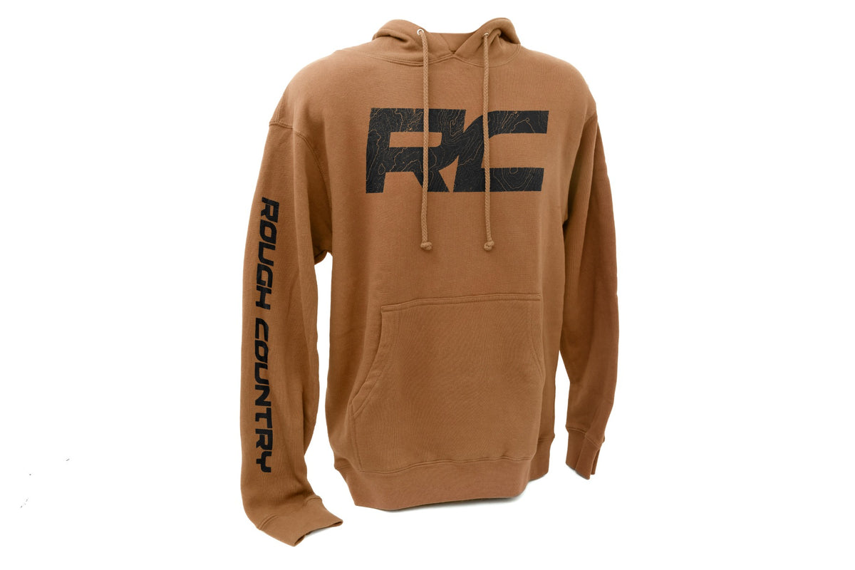 Rough Country Hoodie | RC Topographical Sleeve | Saddle | 2XL