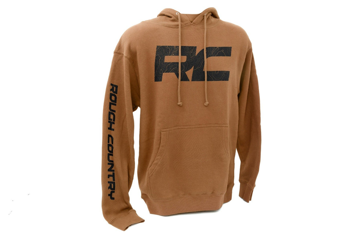 Rough Country Hoodie | RC Topographical Sleeve | Saddle | 3XL