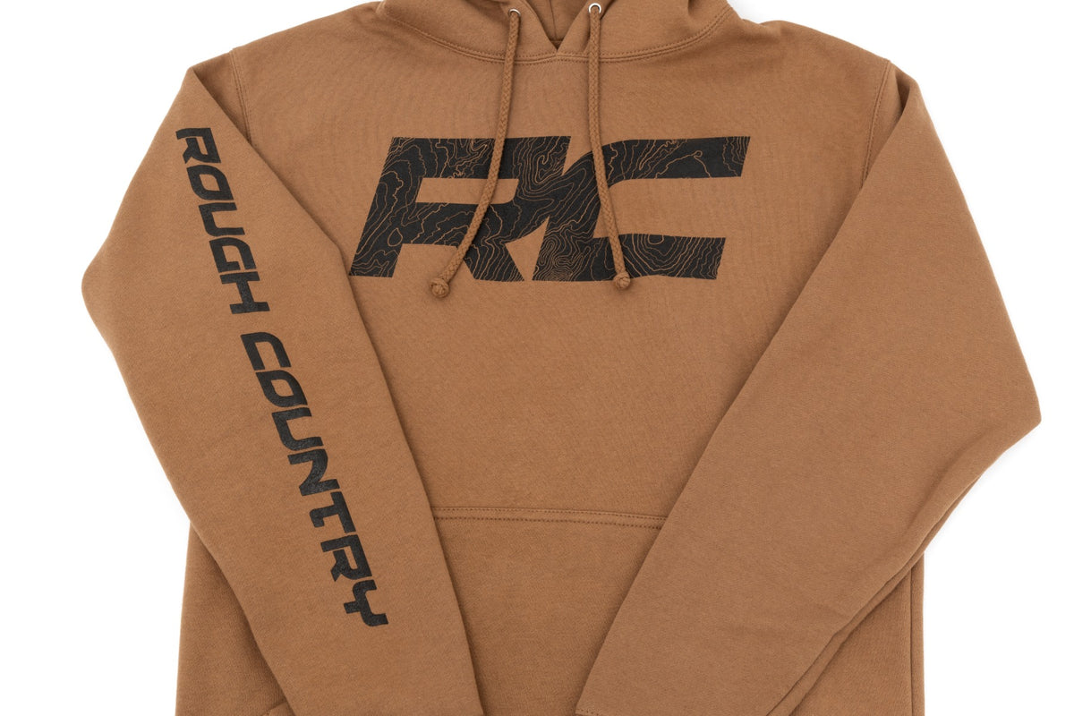 Rough Country Hoodie | RC Topographical Sleeve | Saddle | SM