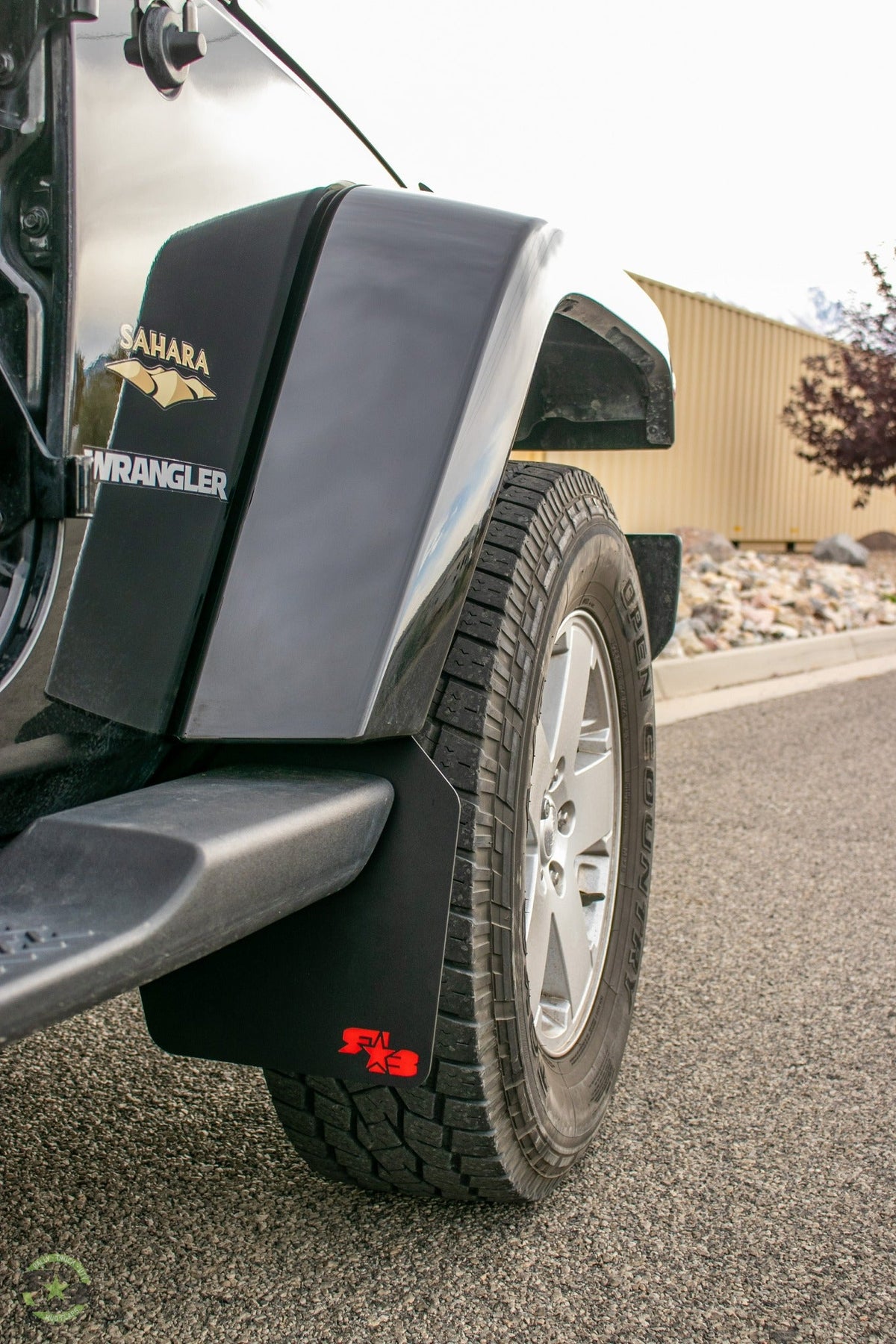 JK Wrangler FT. Rokblokz Quick Detach Mud Flaps in Original - front 2