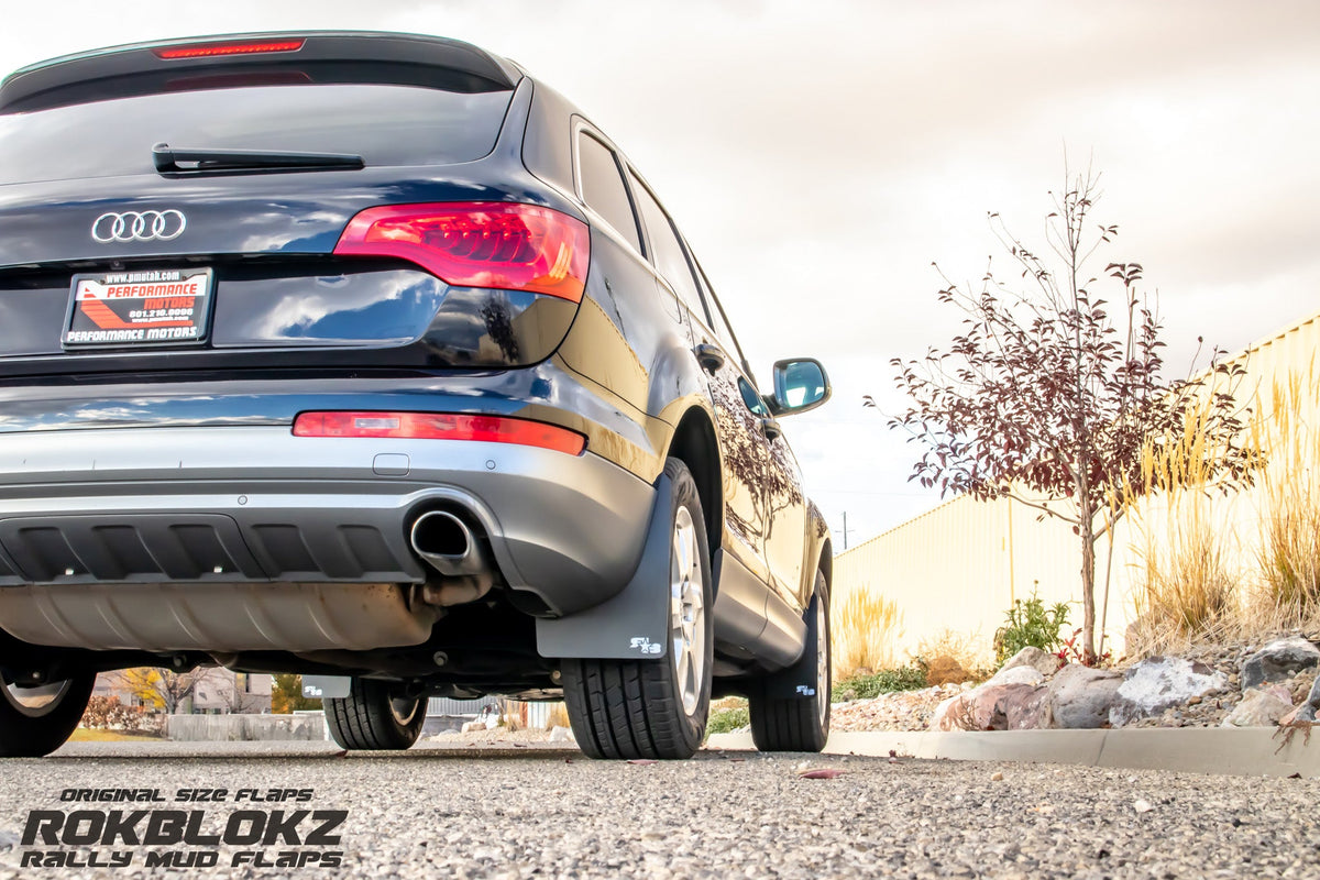 2013 Audi Q7 Ft Rokblokz Rally Mud Flaps in Black - Passenger side