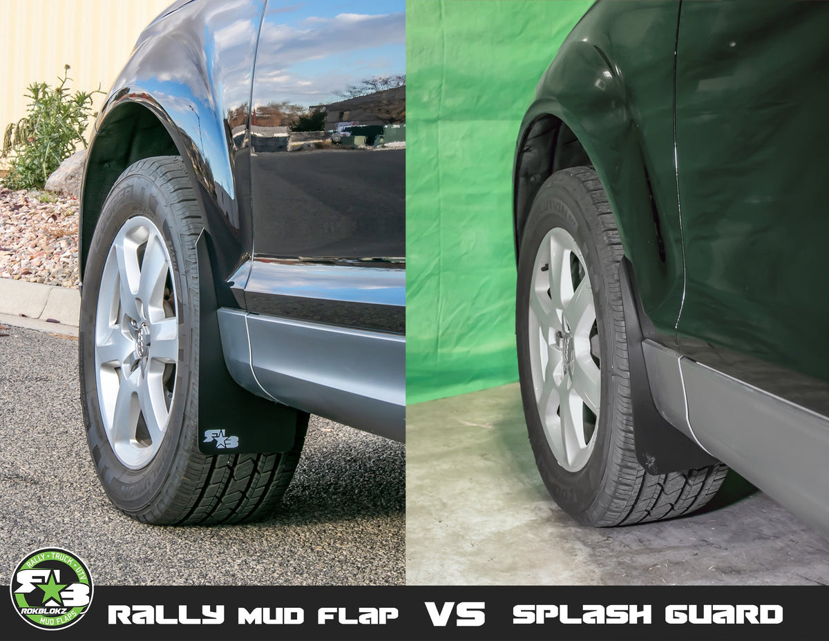 Rokblokz 10-15 Audi Q7 Rally Flap size VS. Splash Guard - Front