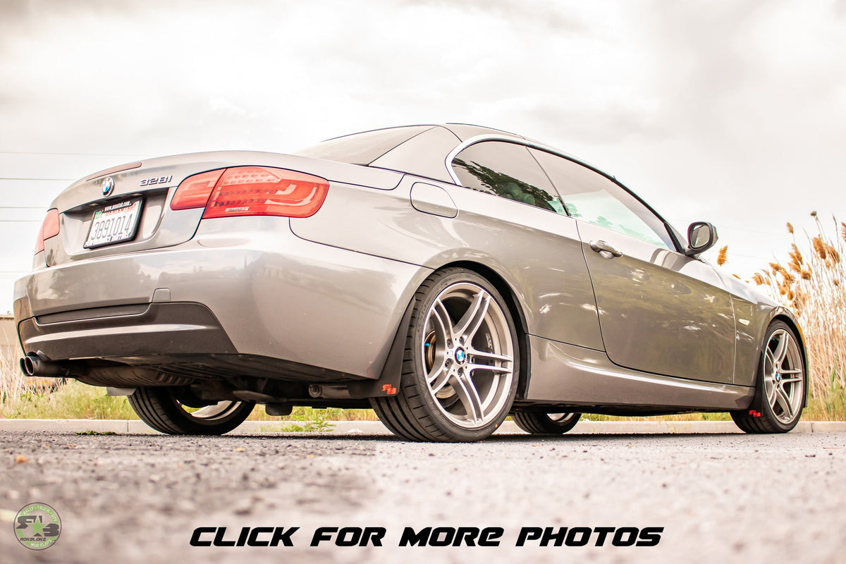 2013 BMW E93 328i Ft. Rokblokz Rally Mud Flaps 3/4 view