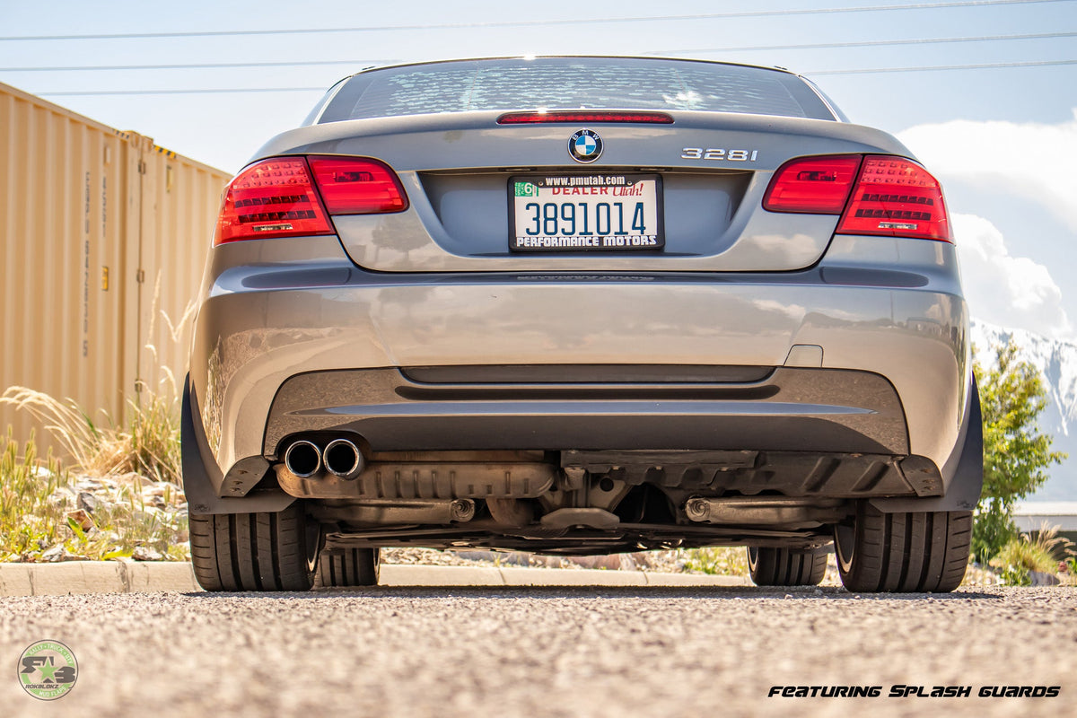 2013 BMW E93 328i Ft. Rokblokz Splash Guards Rear view