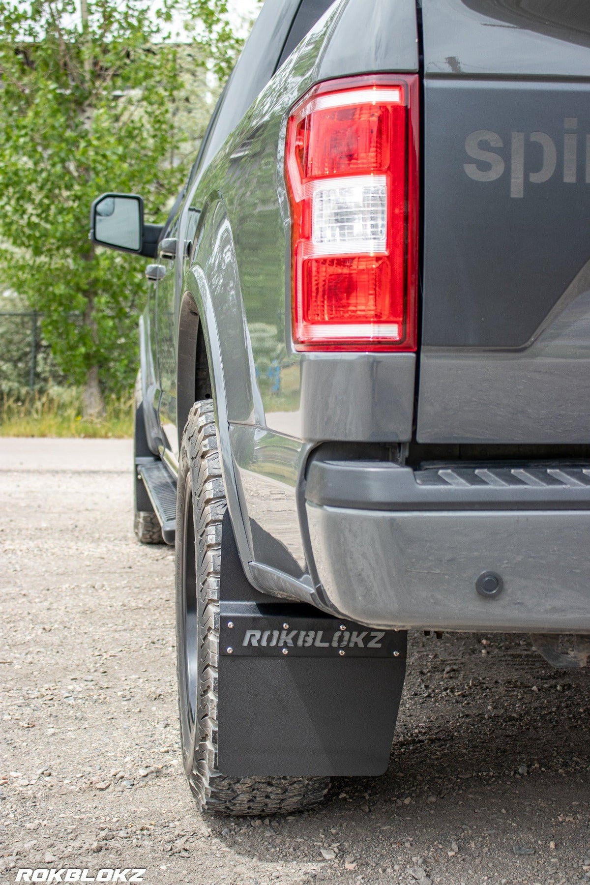 15-20 Ford F-150 Featuring Rokblokz Step Back Mud Flaps - rear driver side