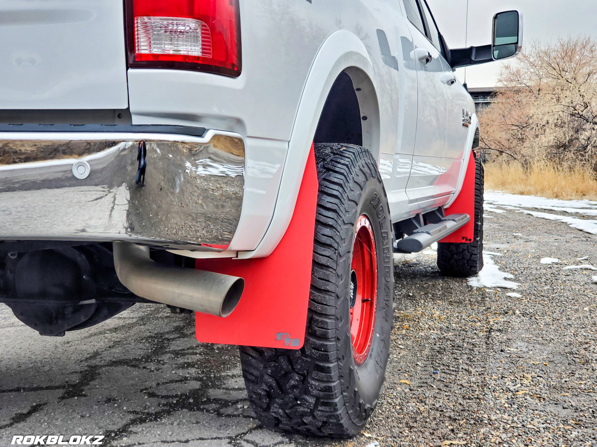 Ram 2500 Featuring XL Mud Flaps in Red