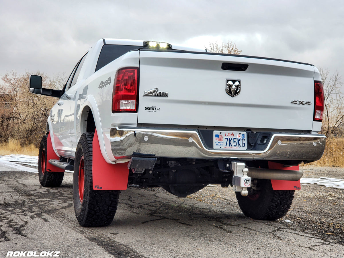 Ram 2500 Featuring XL Mud Flaps in Red