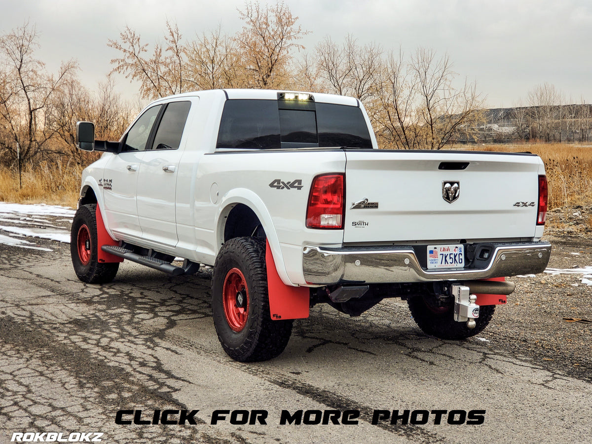 Ram 2500 Featuring XL Mud Flaps in Red