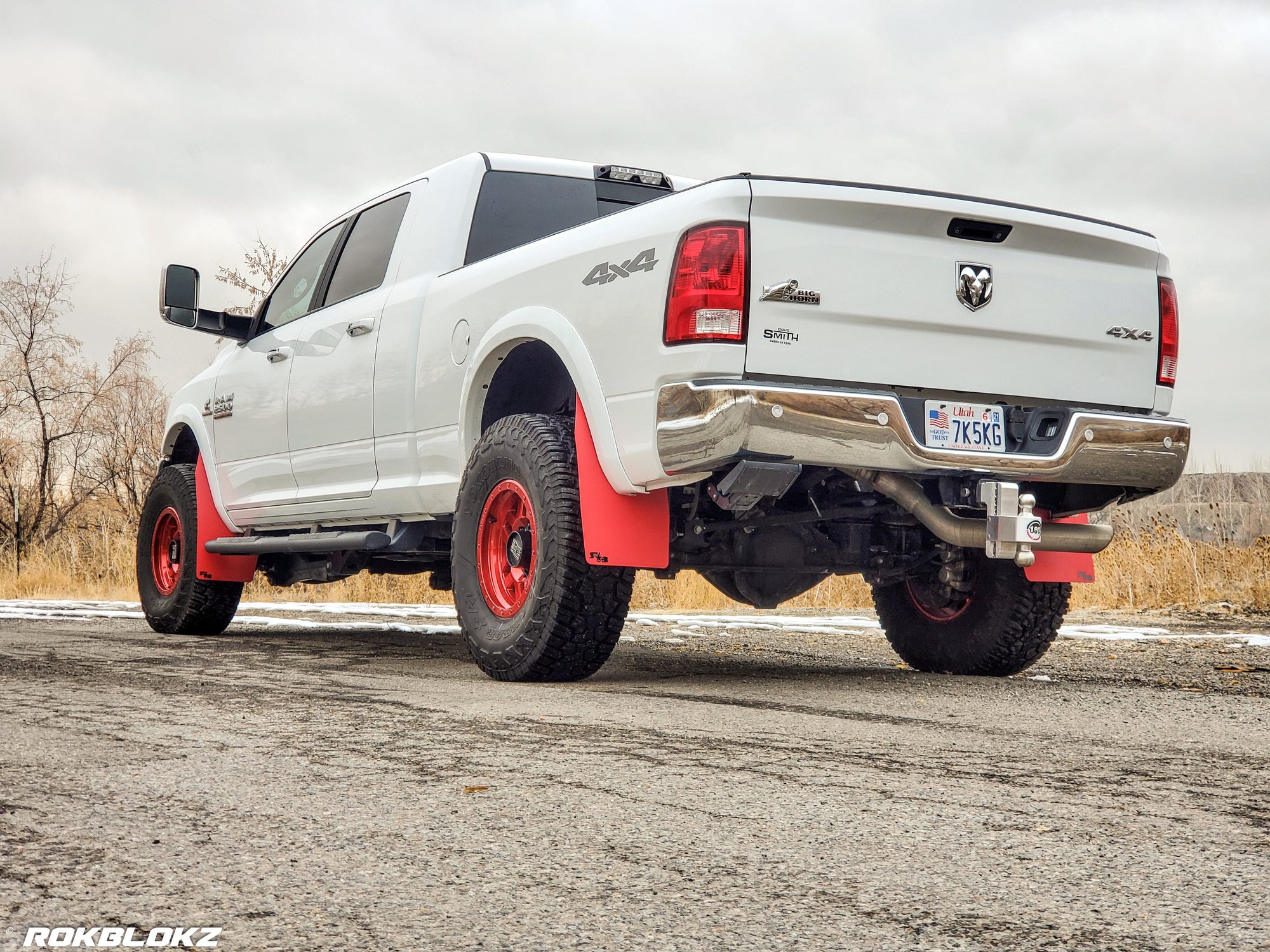 Ram 2500 Featuring XL Mud Flaps in Red