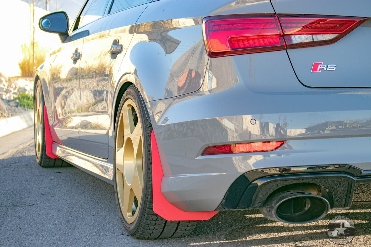 2019 Audi RS3 ft Rokblokz Splash Guards in Red