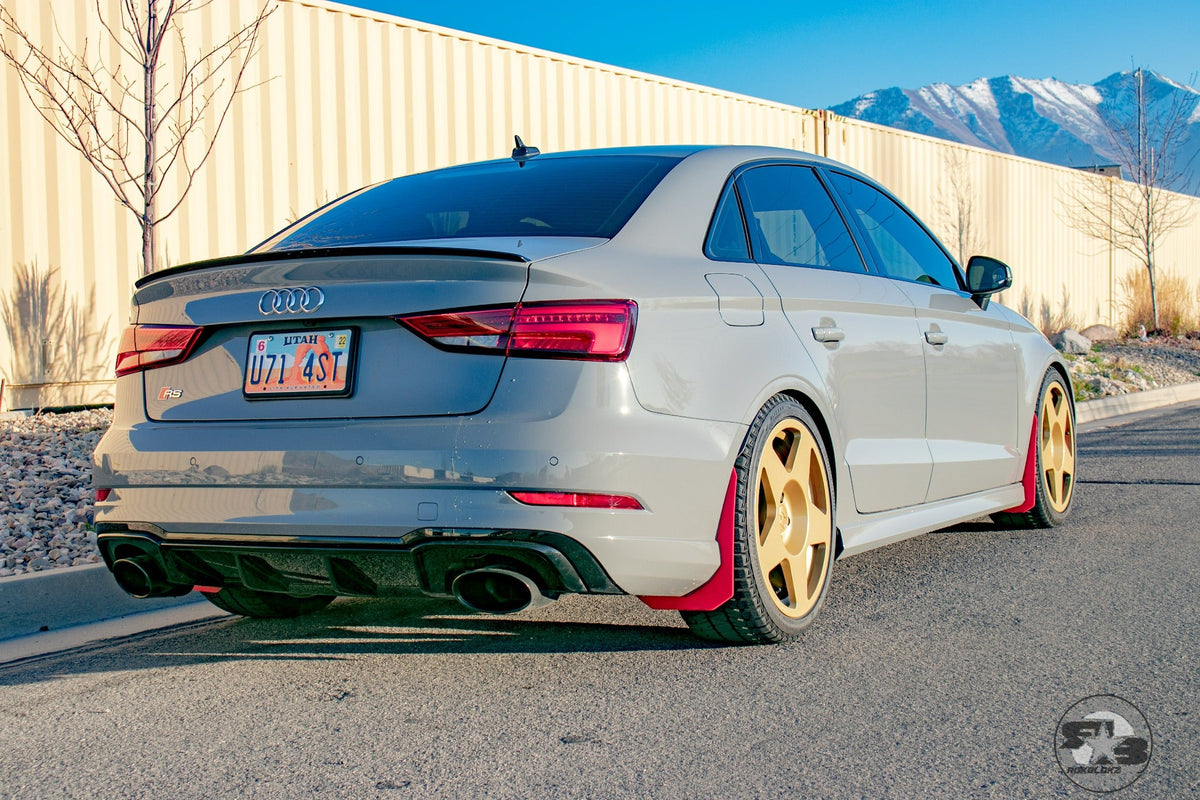 2019 Audi RS3 ft Rokblokz Splash Guards in Red