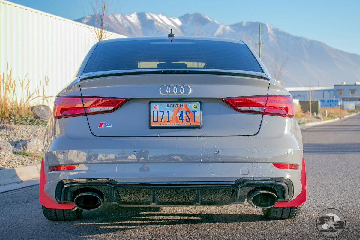 2019 Audi RS3 ft Rokblokz Splash Guards in Red