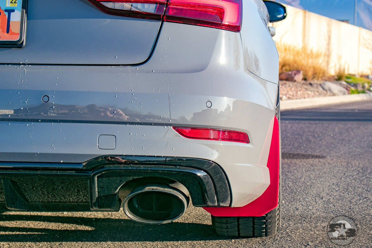 2019 Audi RS3 ft Rokblokz Splash Guards in Red