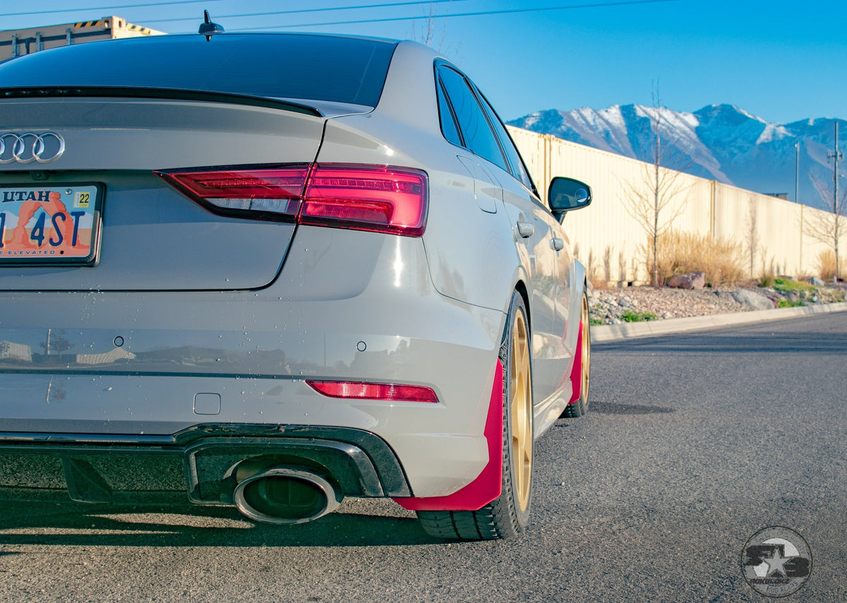 2019 Audi RS3 ft Rokblokz Splash Guards in Red