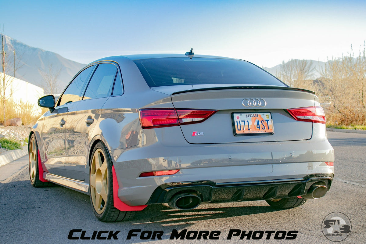 2019 Audi RS3 ft Rokblokz Splash Guards in Red