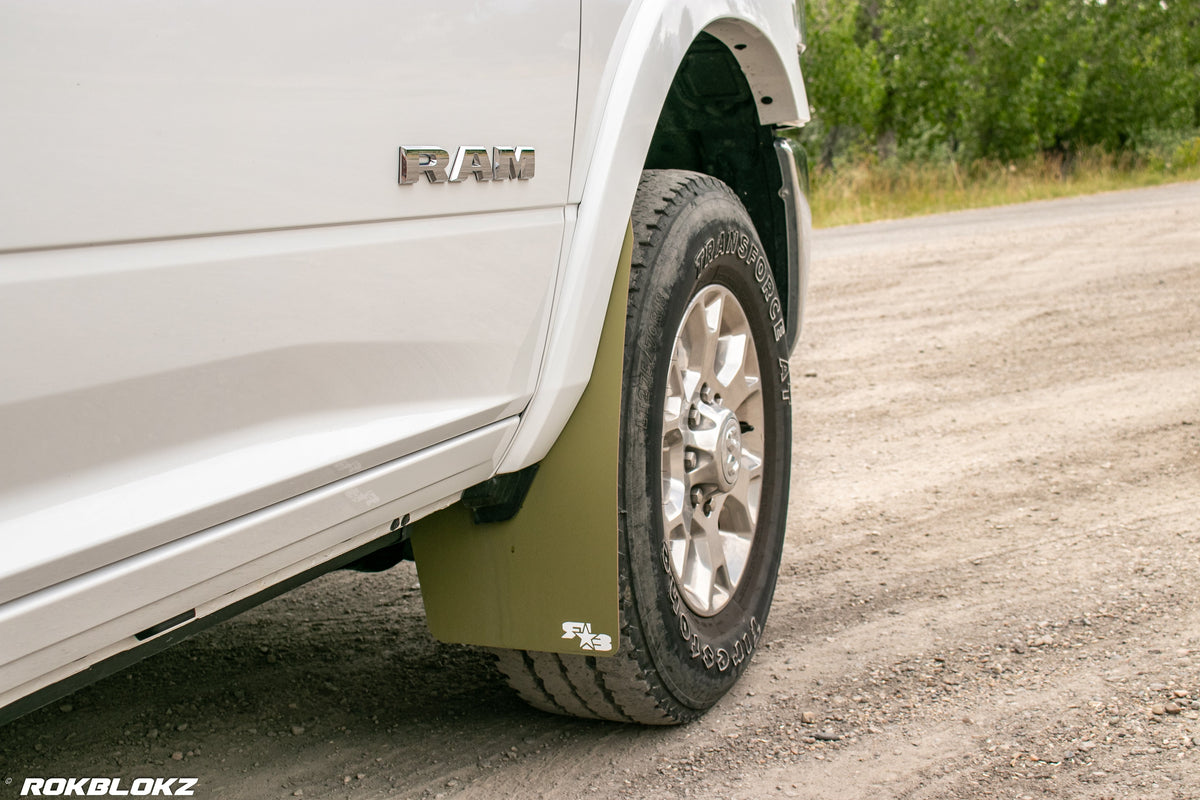 2019 Ram 2500 FT. Original Rokblokz Mud Flaps in Olive Drab