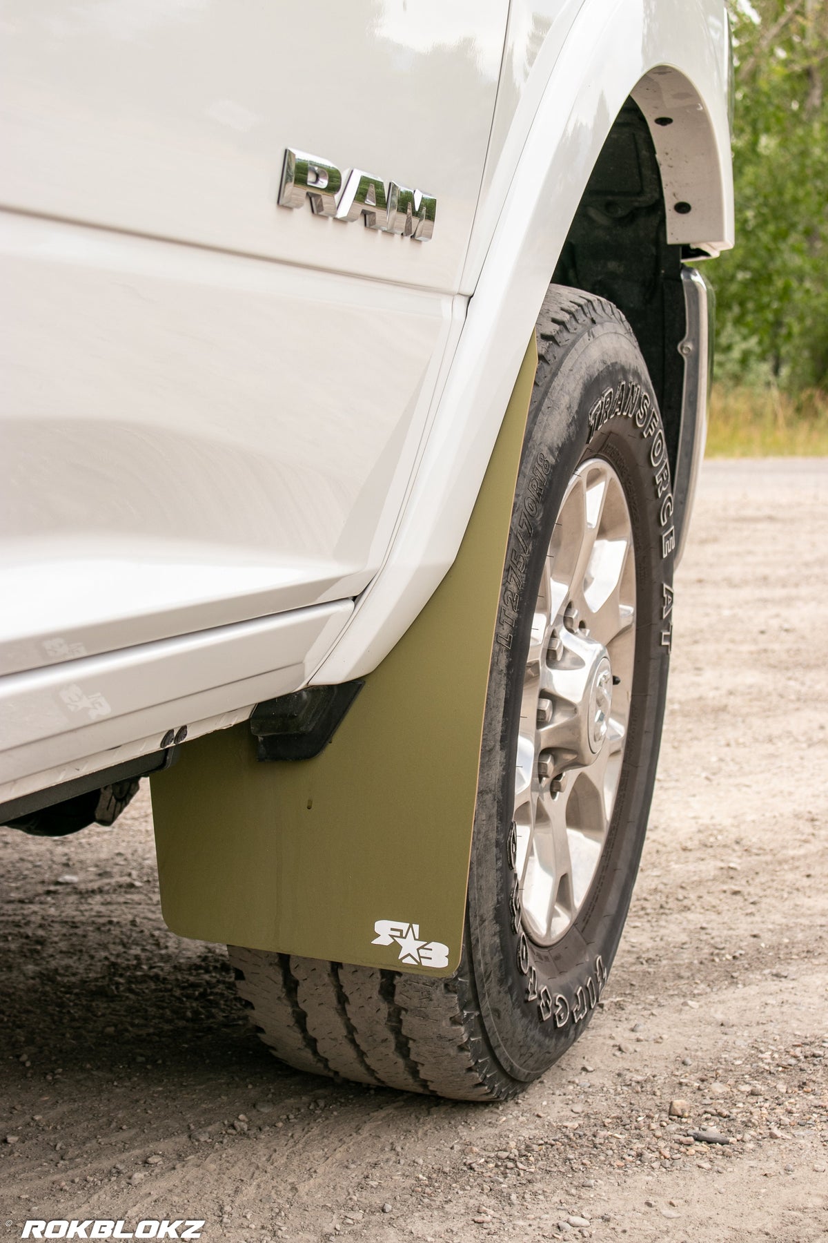 2019 Ram 2500 FT. Original Rokblokz Mud Flaps in Olive Drab