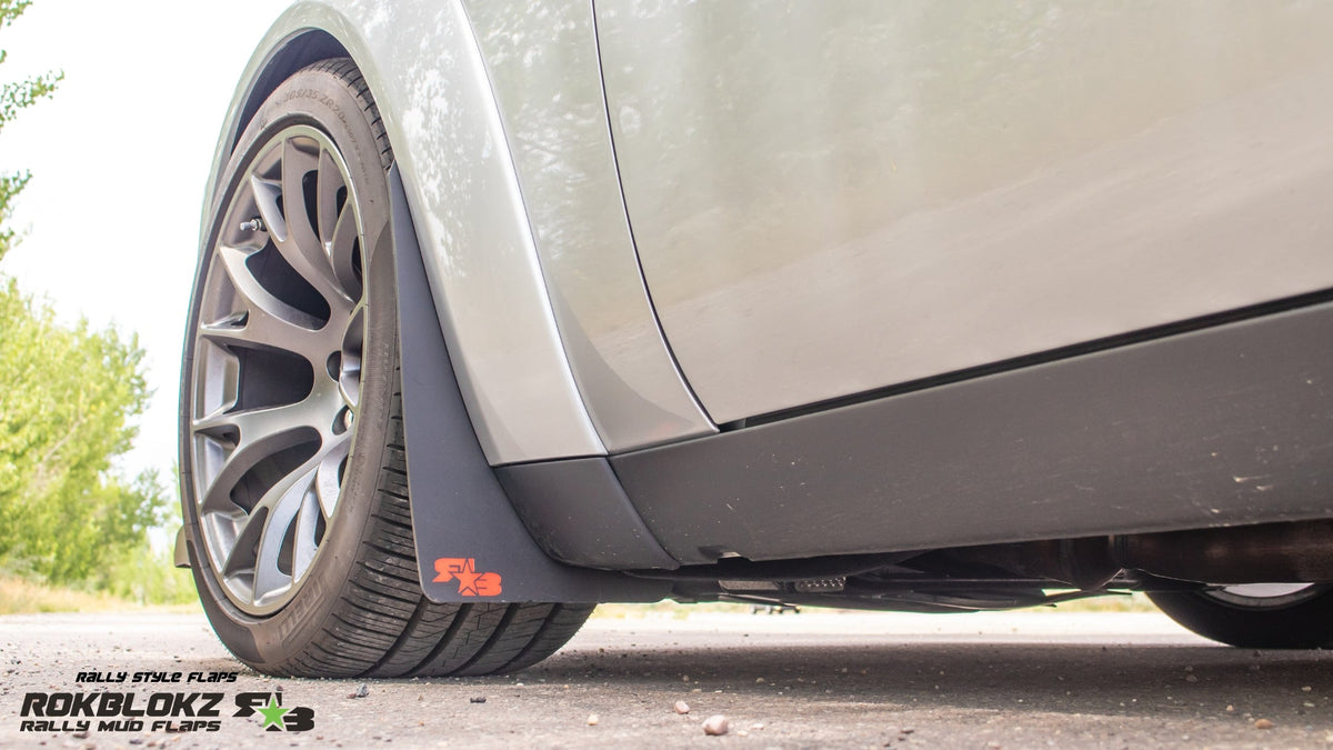 2020 Dodge Challenger Hellcat widebody Featuring Rokblokz Rally Mud flaps-front flap